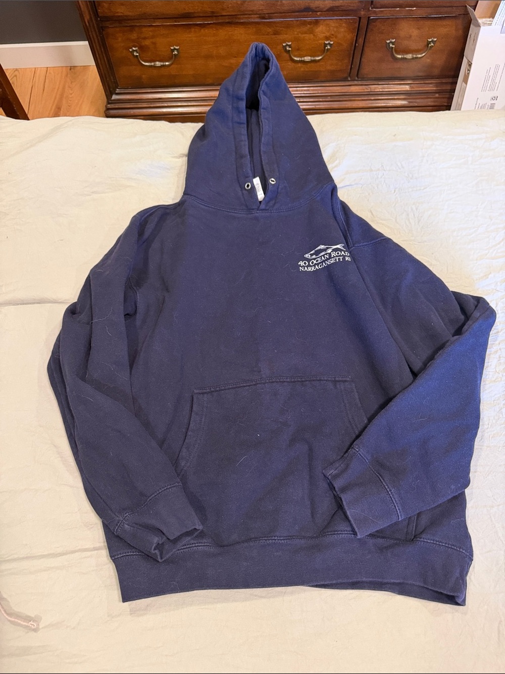 Unbranded Navy Pullover Hoodie with Small Chest Logo